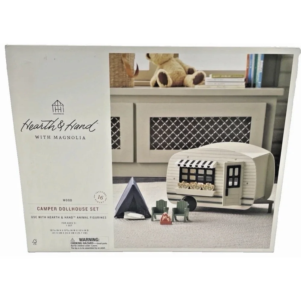 Hearth & Hand with Magnolia Wooden Camper Dollhouse Set 16pc NEW Target